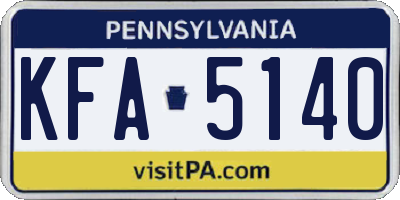 PA license plate KFA5140