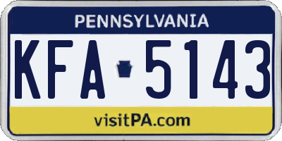 PA license plate KFA5143