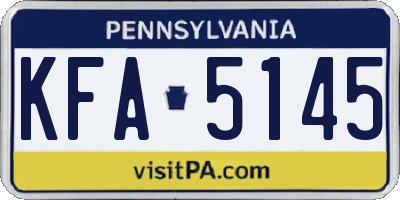 PA license plate KFA5145