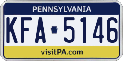 PA license plate KFA5146