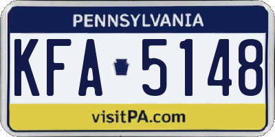 PA license plate KFA5148