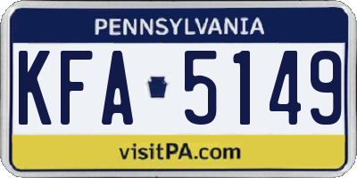 PA license plate KFA5149
