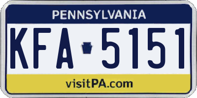 PA license plate KFA5151