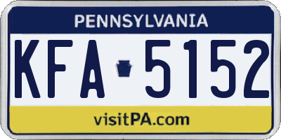 PA license plate KFA5152