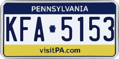PA license plate KFA5153