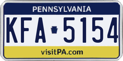 PA license plate KFA5154
