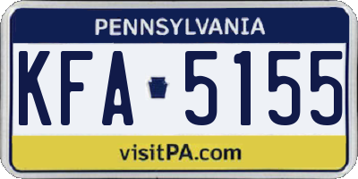 PA license plate KFA5155