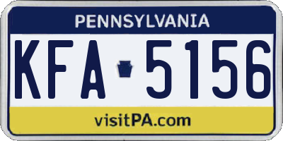 PA license plate KFA5156