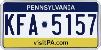 PA license plate KFA5157