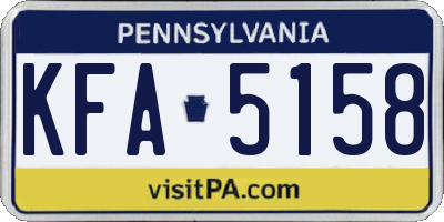 PA license plate KFA5158
