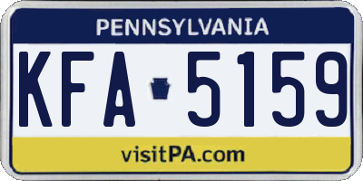 PA license plate KFA5159