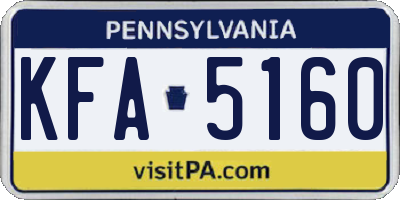 PA license plate KFA5160