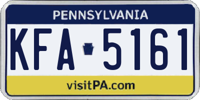 PA license plate KFA5161