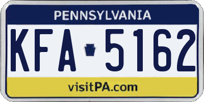 PA license plate KFA5162