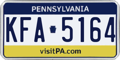 PA license plate KFA5164