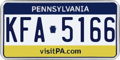 PA license plate KFA5166