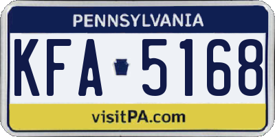PA license plate KFA5168