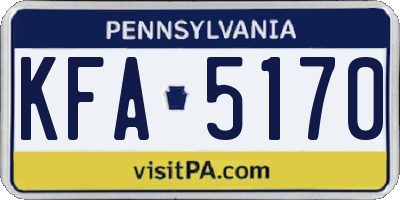 PA license plate KFA5170