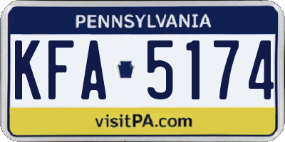 PA license plate KFA5174