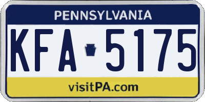 PA license plate KFA5175