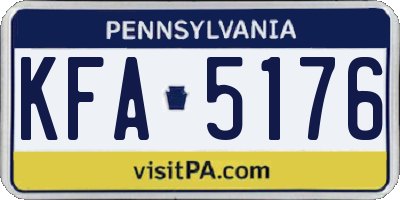 PA license plate KFA5176