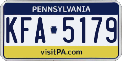 PA license plate KFA5179