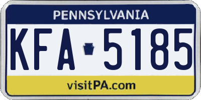 PA license plate KFA5185