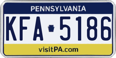 PA license plate KFA5186