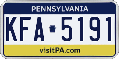 PA license plate KFA5191