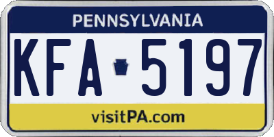 PA license plate KFA5197