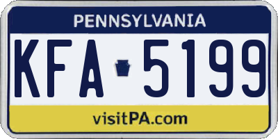PA license plate KFA5199