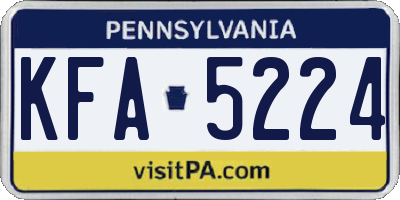 PA license plate KFA5224