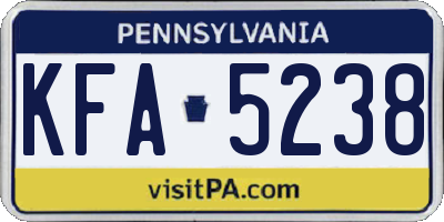 PA license plate KFA5238