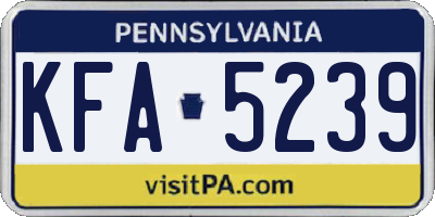 PA license plate KFA5239