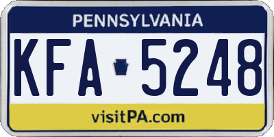 PA license plate KFA5248