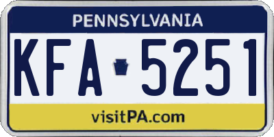 PA license plate KFA5251