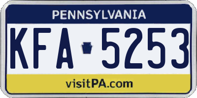 PA license plate KFA5253