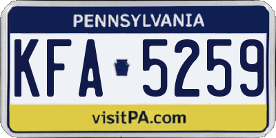 PA license plate KFA5259