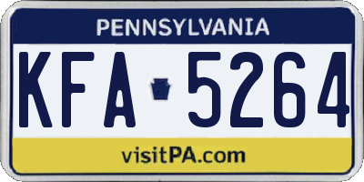 PA license plate KFA5264