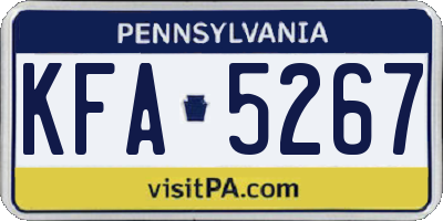 PA license plate KFA5267