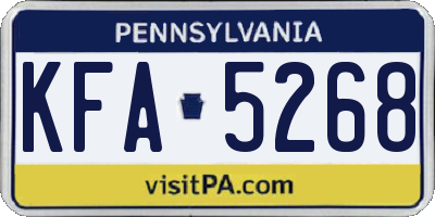 PA license plate KFA5268