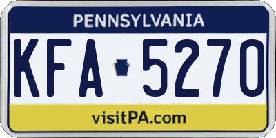 PA license plate KFA5270