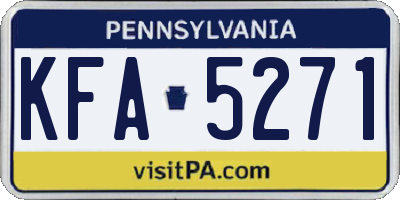 PA license plate KFA5271