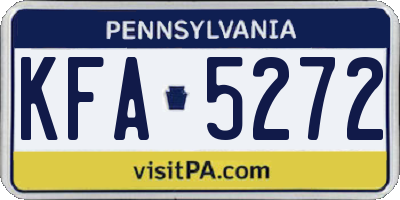PA license plate KFA5272