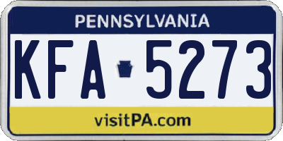 PA license plate KFA5273