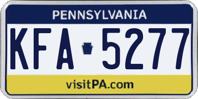 PA license plate KFA5277