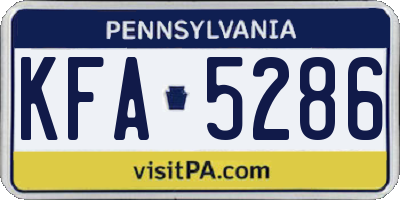 PA license plate KFA5286