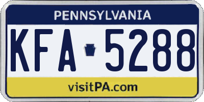 PA license plate KFA5288