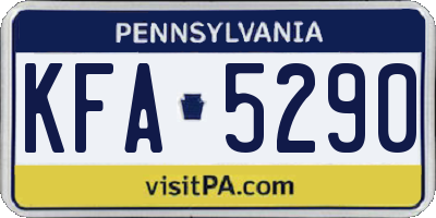 PA license plate KFA5290