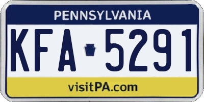 PA license plate KFA5291
